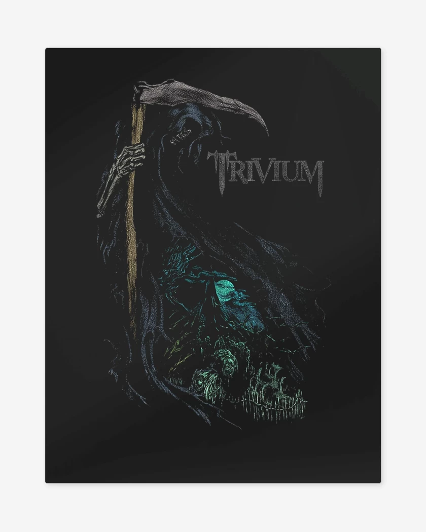 Print metalico Negro de Trivium Death 