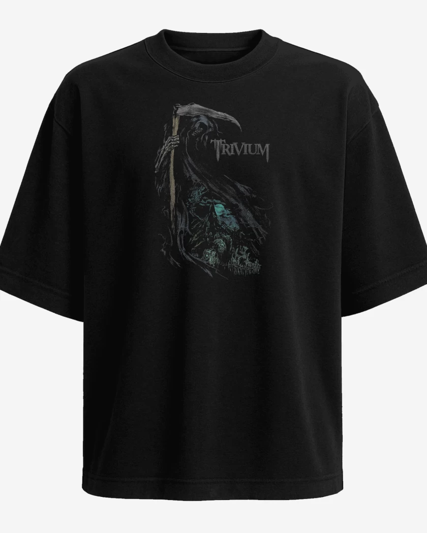 Polera Oversize Negro de Trivium Death 
