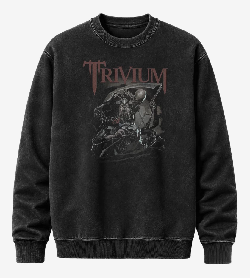 Poleron Polo Acid Wash Negro de Trivium Dark Desire