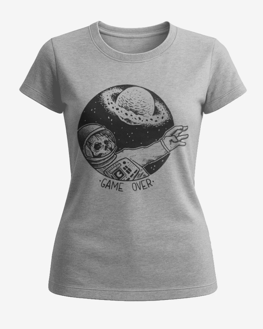 Polera de Mujer Gris Melange de Game over imp dir