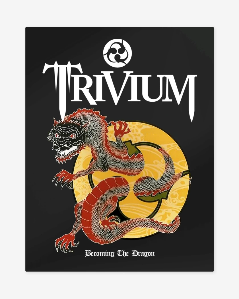 Print metalico Negro de Trivium Becoming The Dragon