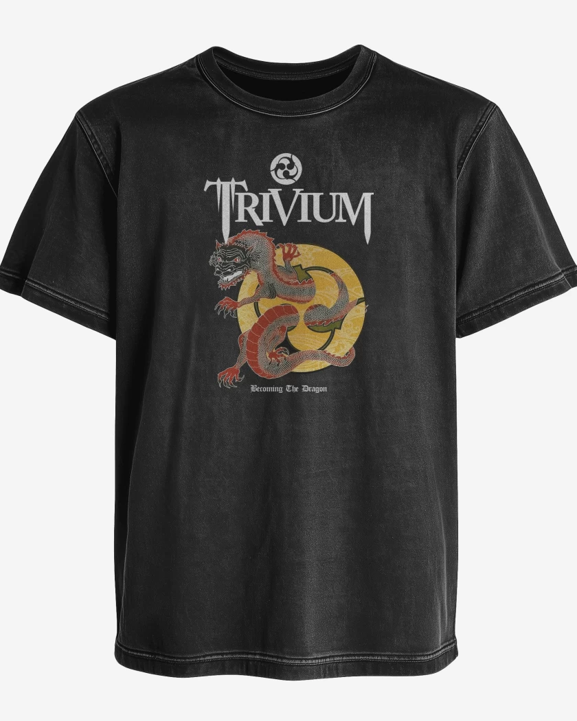 Polera desgastada Negro de Trivium Becoming The Dragon