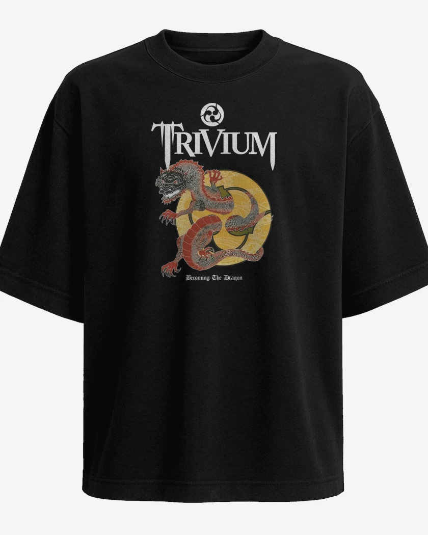 Polera Oversize Negro de Trivium Becoming The Dragon