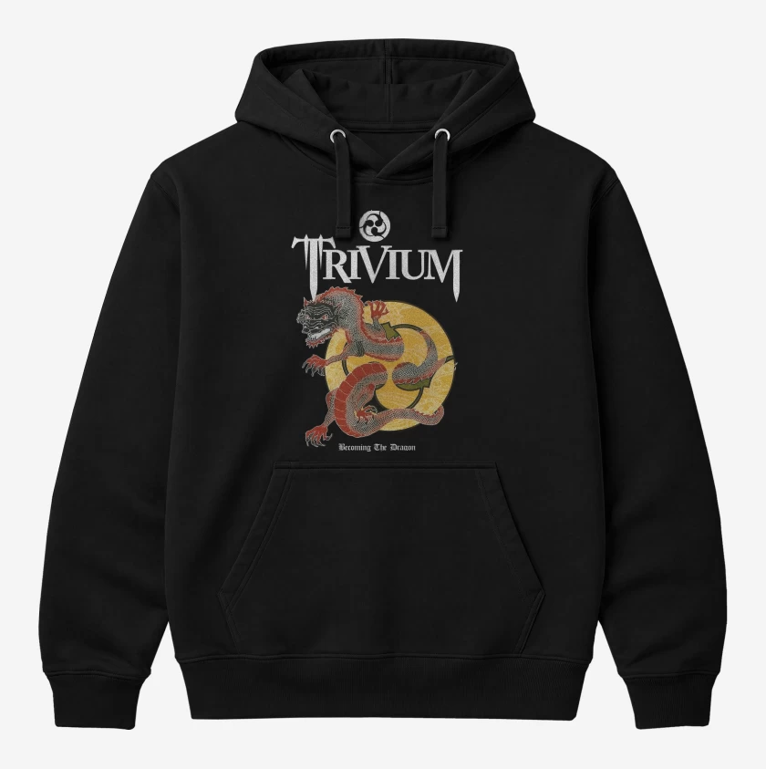 Polerón Canguro Negro de Trivium Becoming The Dragon
