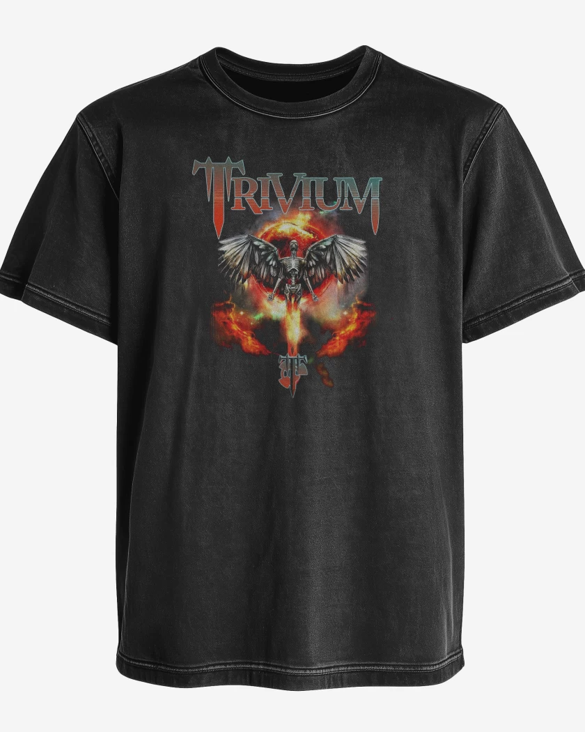 Polera desgastada Negro de Trivium Angel