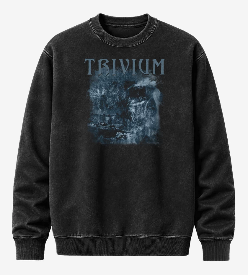 Poleron Polo Acid Wash Negro de Trivium Demo