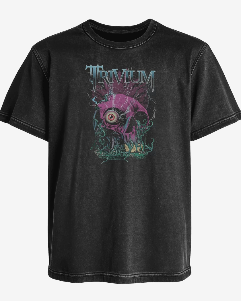 Polera desgastada Negro de Trivium Skull