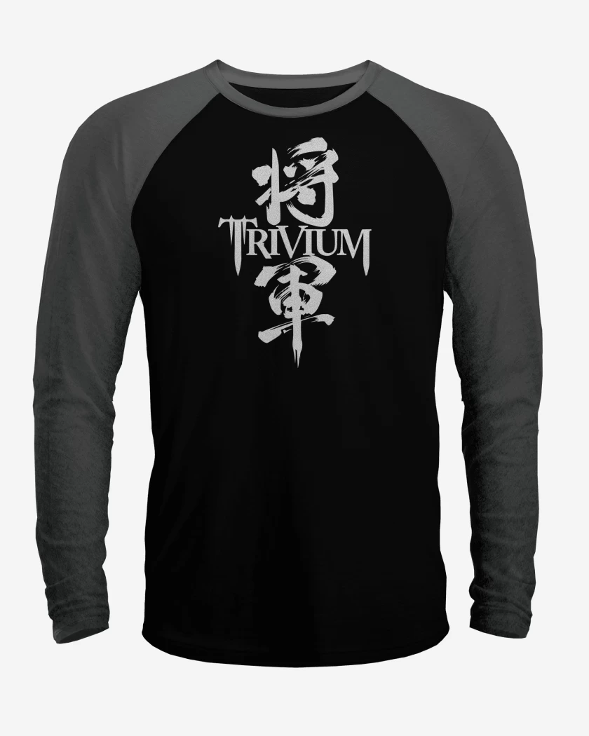 Polera Raglan Negro / Negro Heather de Trivium Shogun Logo