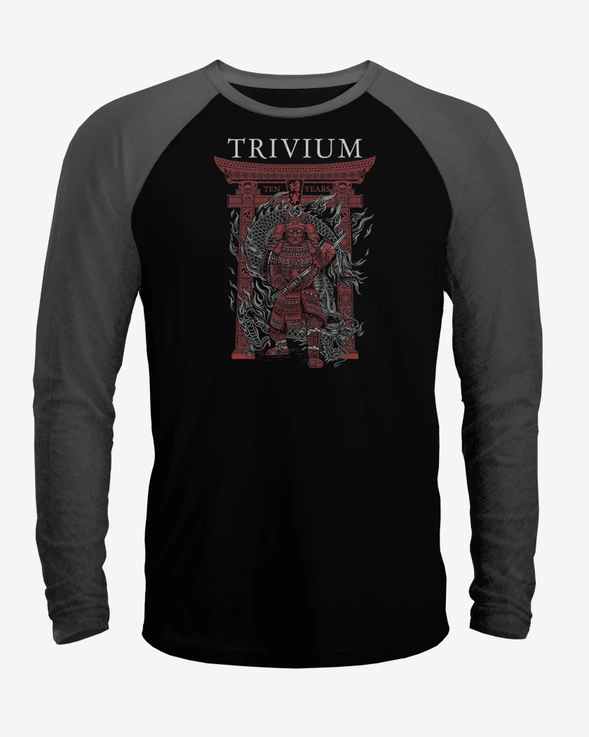 Polera Raglan Negro / Negro Heather de Trivium Shogun Oni