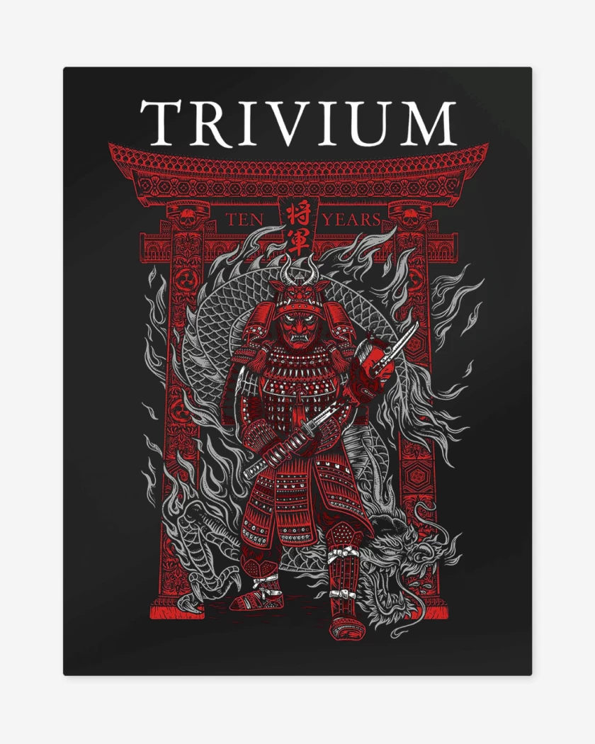 Print metalico Negro de Trivium Shogun Oni