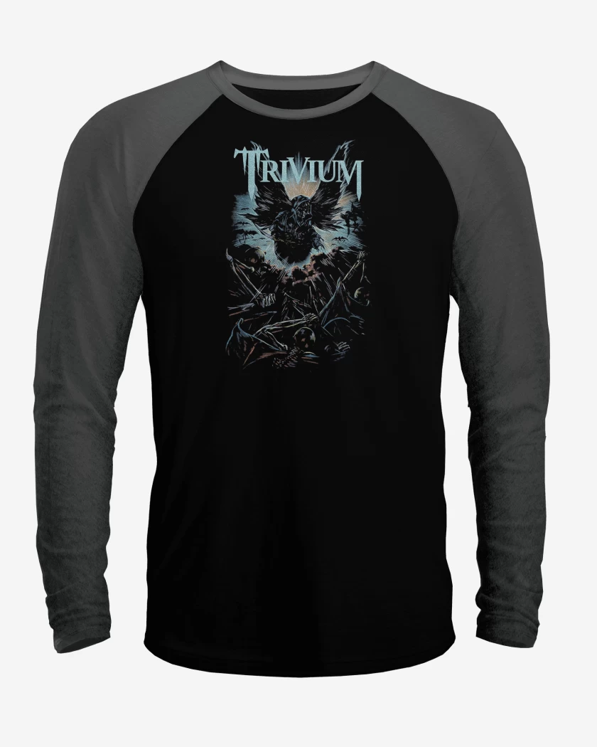 Polera Raglan Negro / Negro Heather de Trivium Muerte