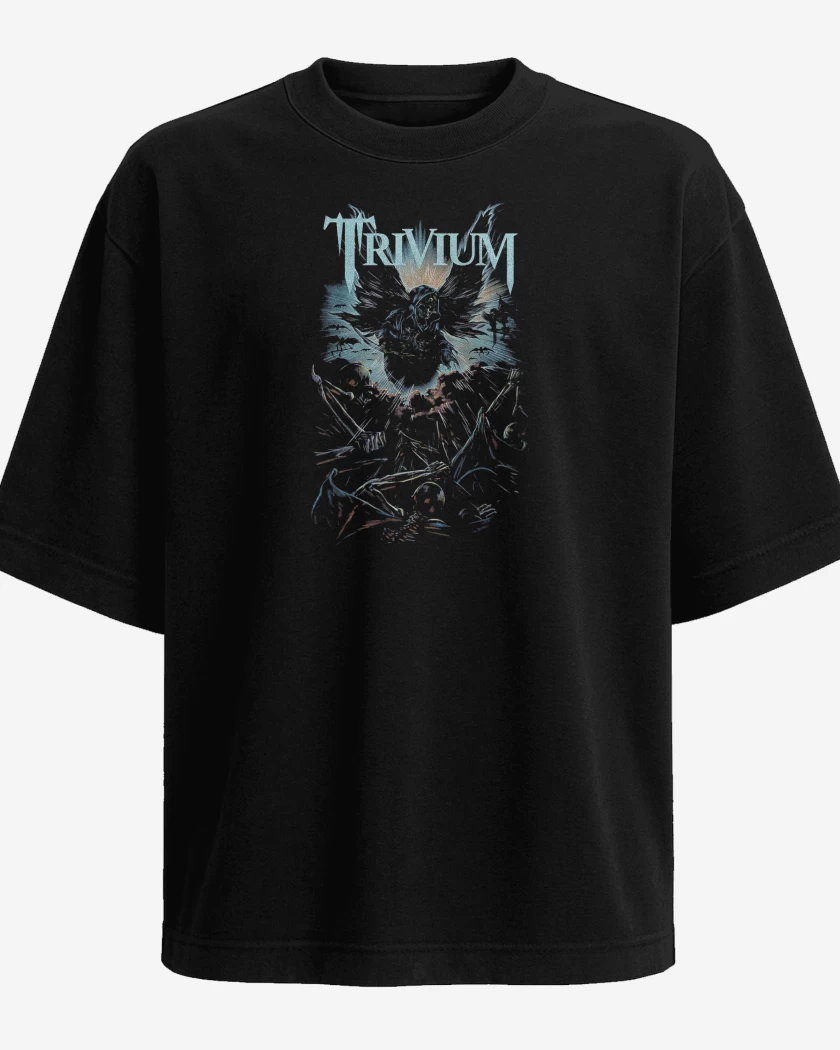 Polera Oversize Negro de Trivium Muerte