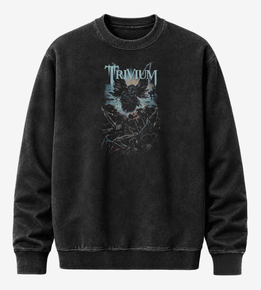 Poleron Polo Acid Wash Negro de Trivium Muerte