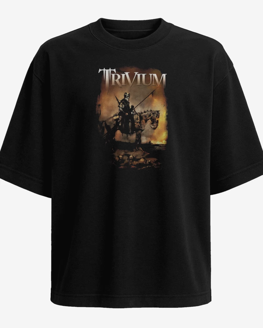 Polera Oversize Negro de Trivium Cossack