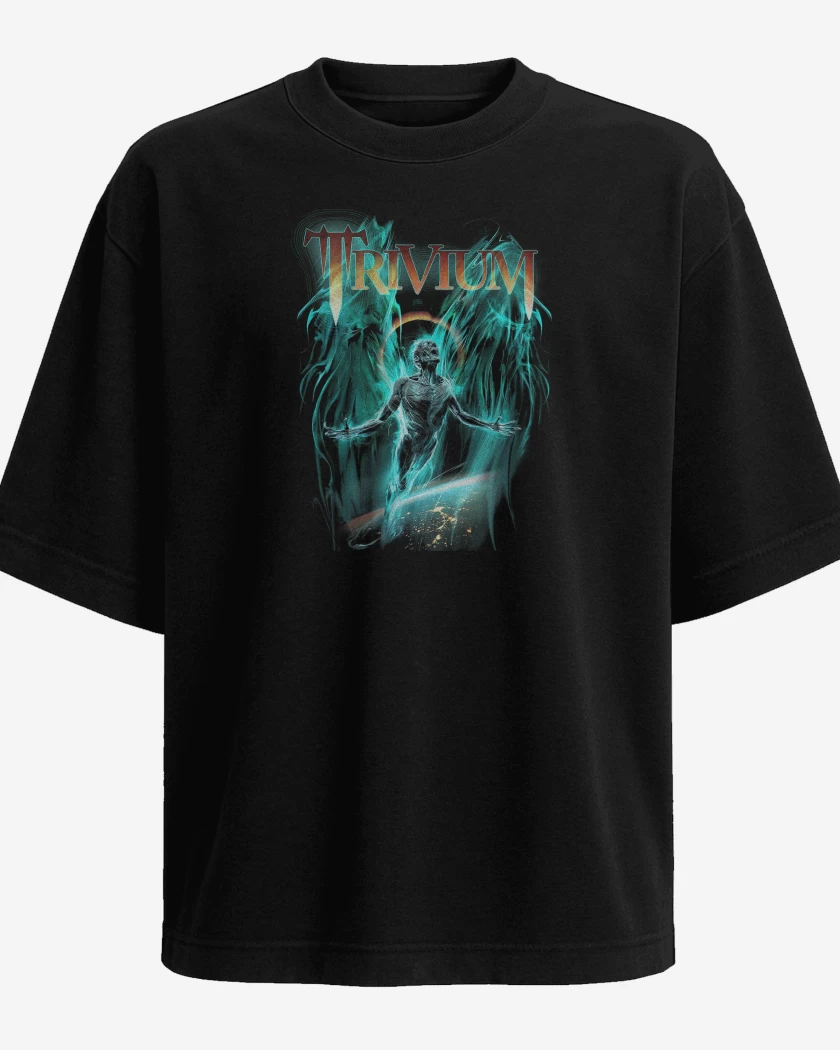 Polera Oversize Negro de Trivium Angel of Destruction