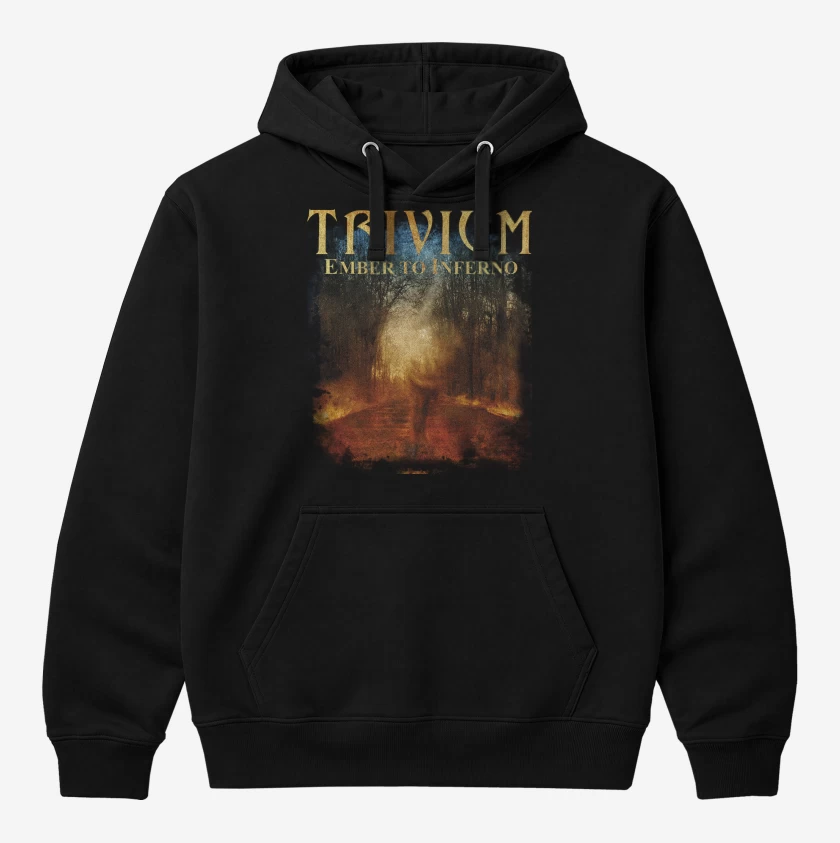 Polerón Canguro Negro de Trivium Ember to Inferno