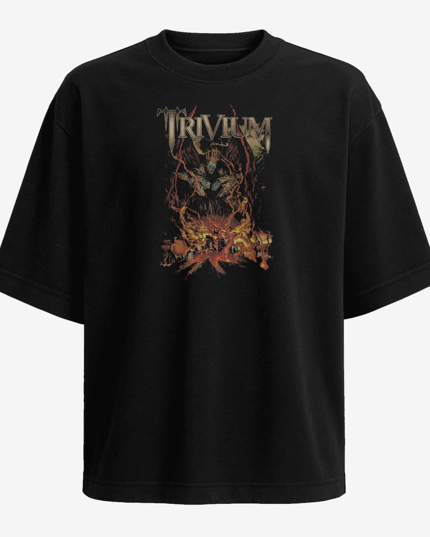 Polera Oversize Negro de Trivium Infierno
