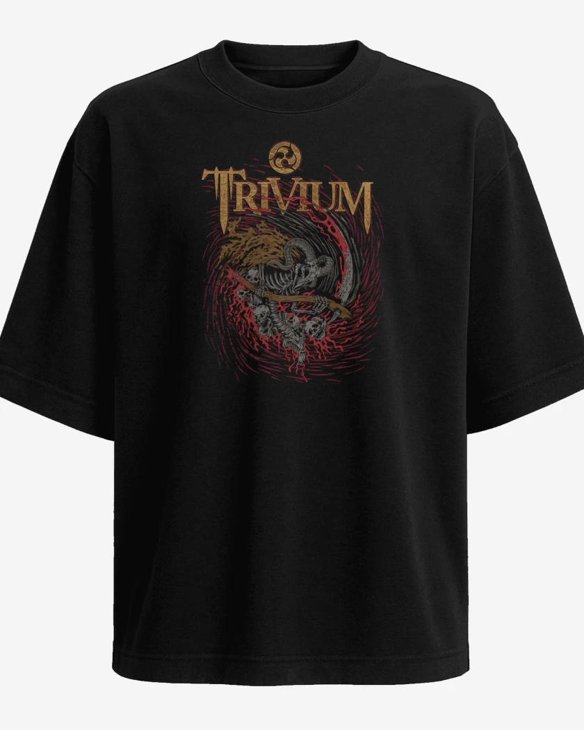 Polera Oversize Negro de Trivium Reaper
