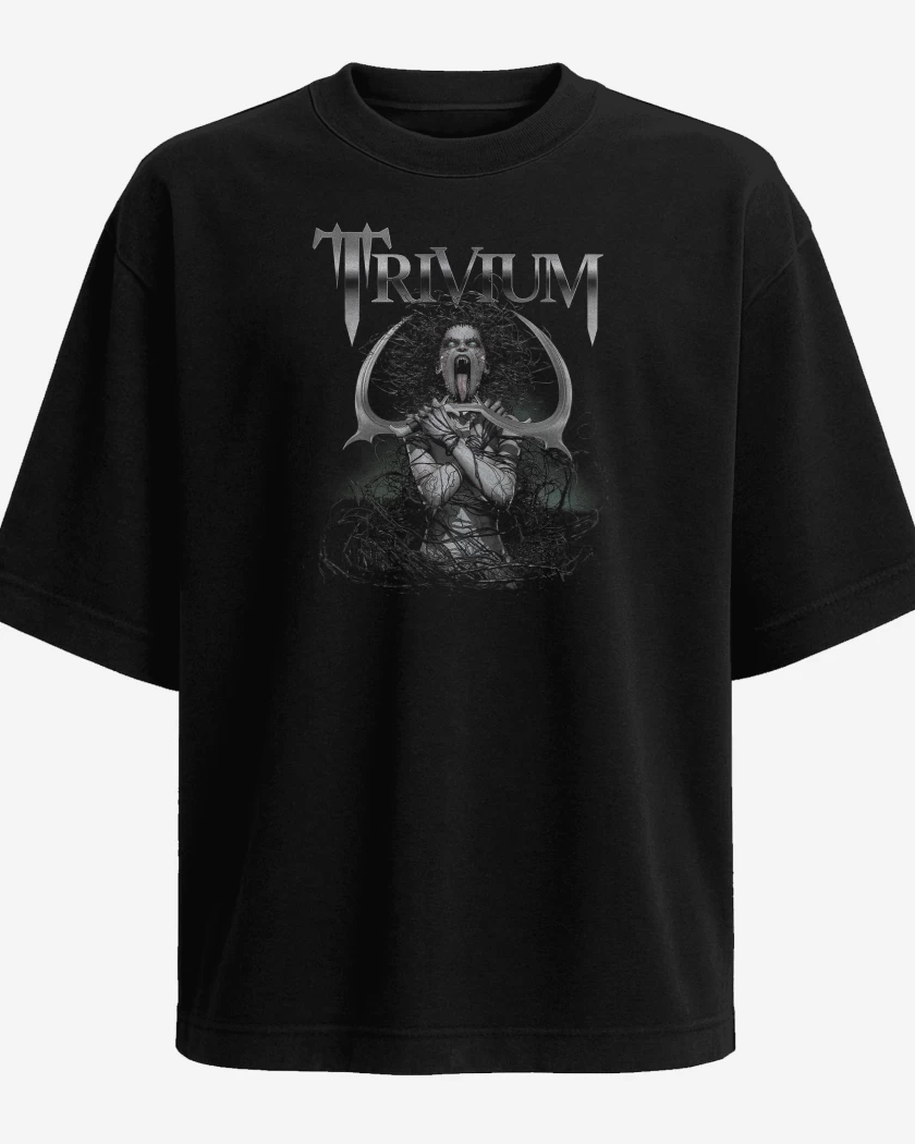 Polera Oversize Negro de Trivium Witch