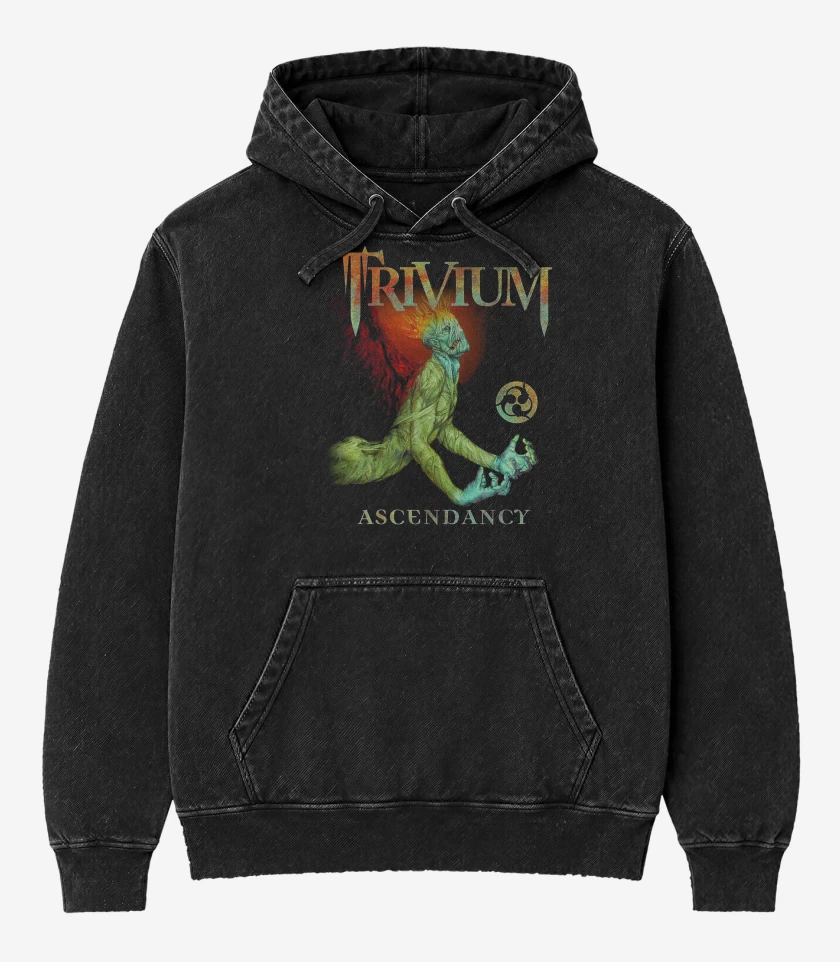 Poleron Canguro Acid Wash Negro de Trivium Ascendancy