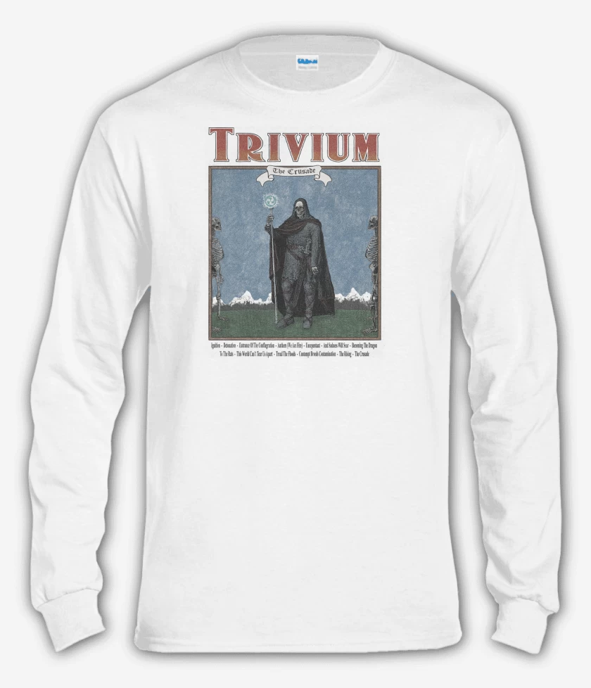 Polera manga larga Blanco de Trivium Crusader I