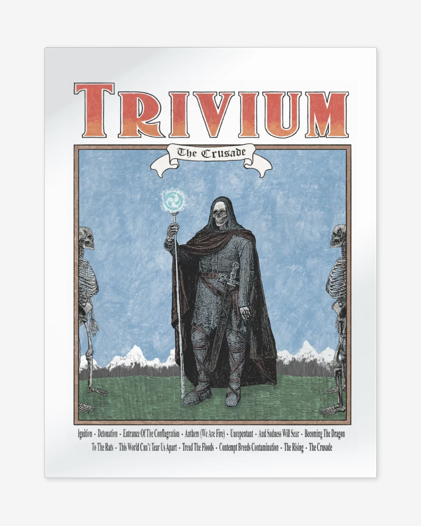 Print metalico Blanco de Trivium Crusader I