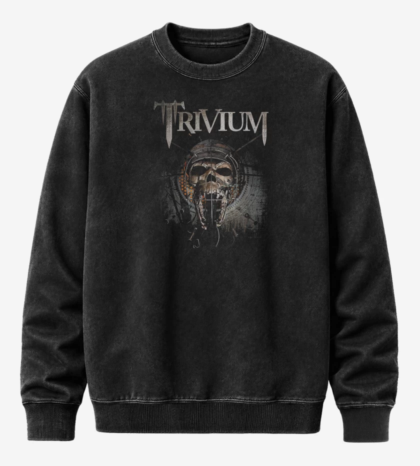 Poleron Polo Acid Wash Negro de Trivium Evil Resurrected