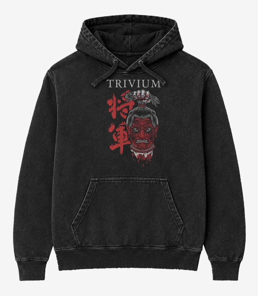 Poleron Canguro Acid Wash Negro de Trivium Shogun