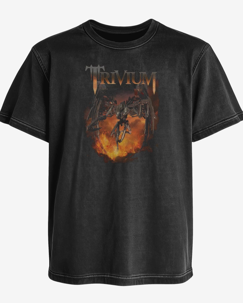 Polera desgastada Negro de Trivium Through Flames