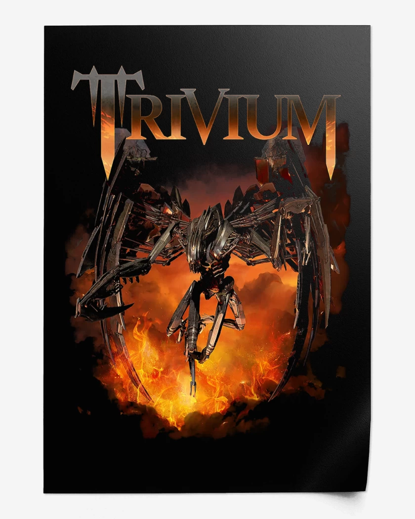Print Negro de Trivium Through Flames