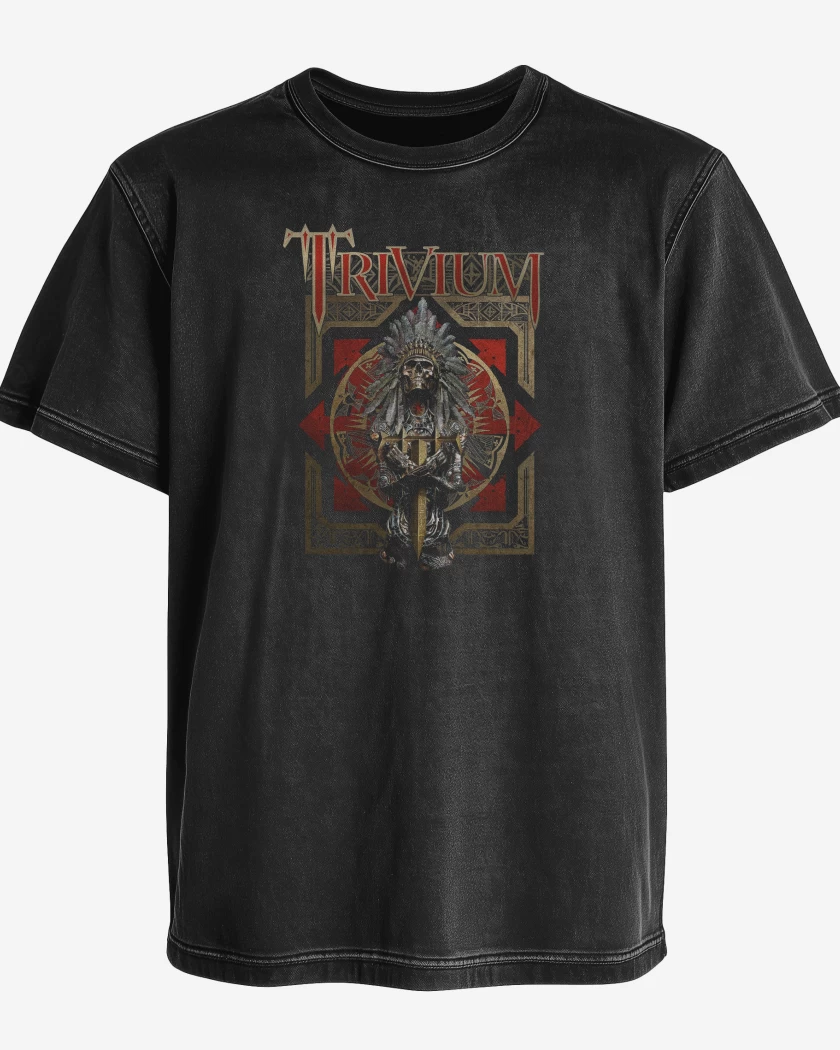 Polera desgastada Negro de Trivium Indian
