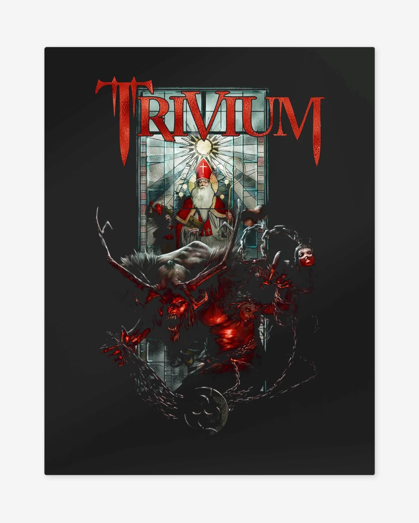 Print metalico Negro de Trivium Krampus