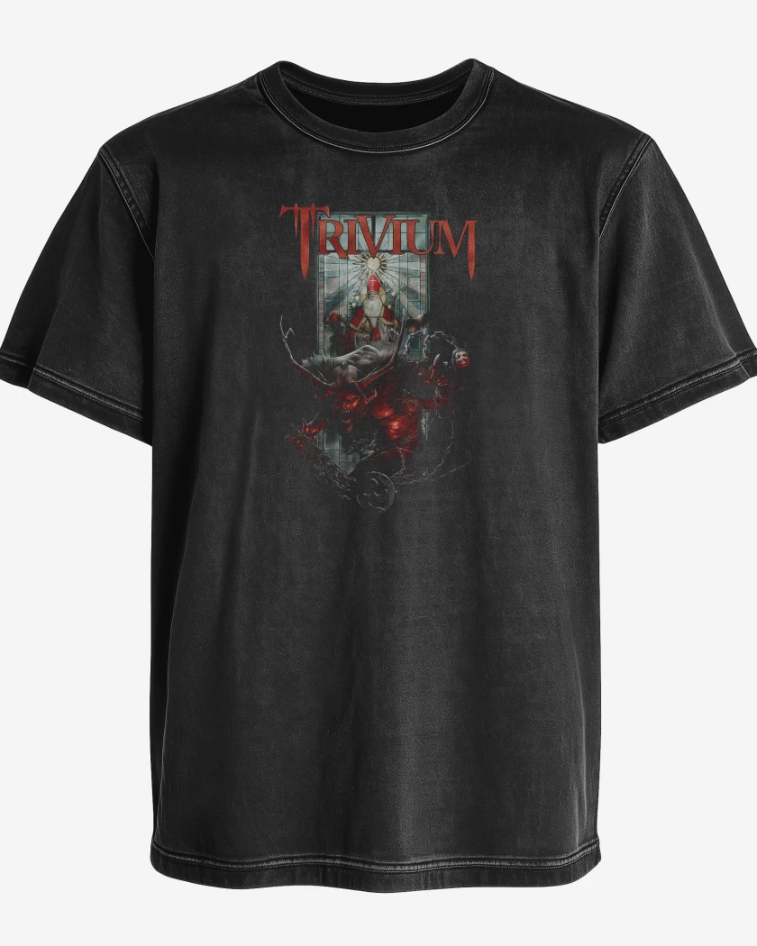 Polera desgastada Negro de Trivium Krampus