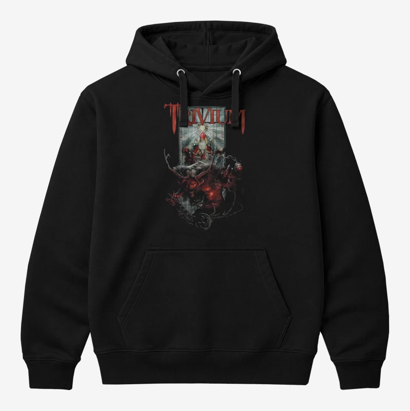 Polerón Canguro Negro de Trivium Krampus