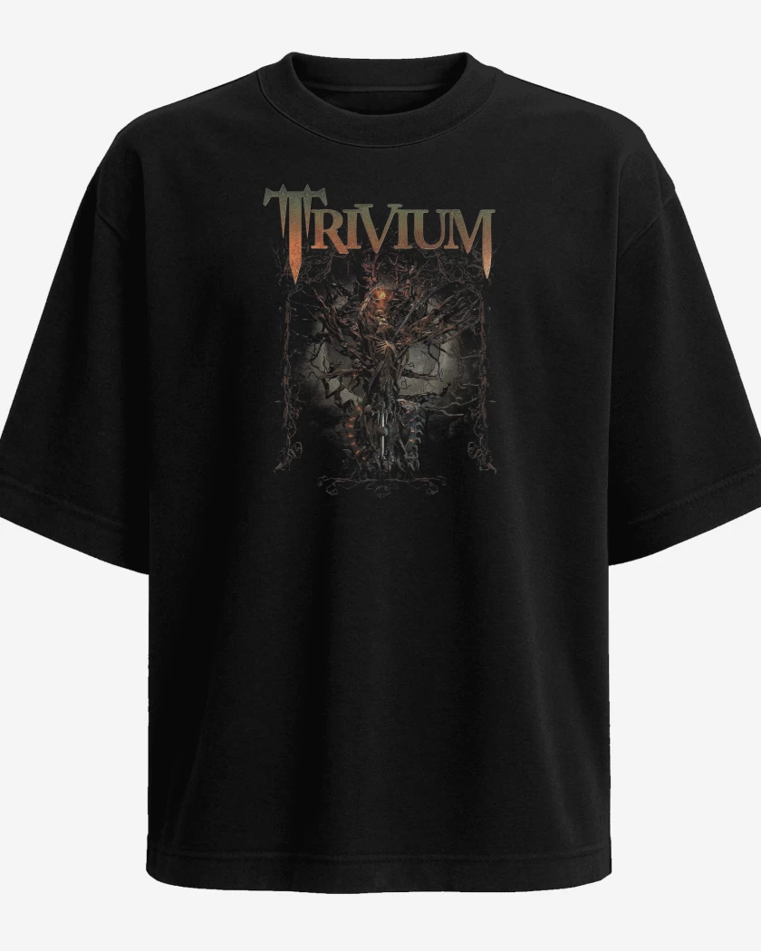 Polera Oversize Negro de Trivium Time