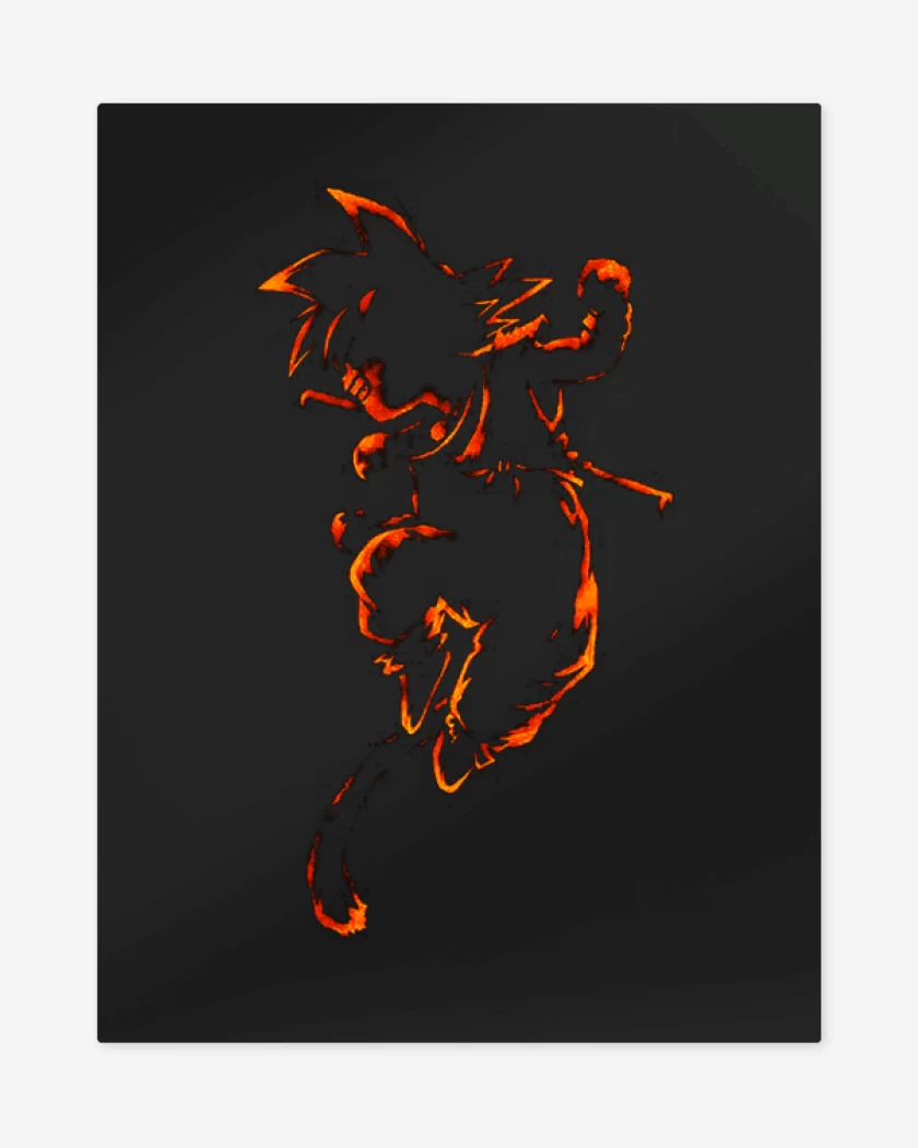 Print metalico Negro de Goku pequeño