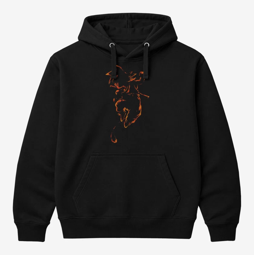Polerón Canguro Negro de Goku pequeño