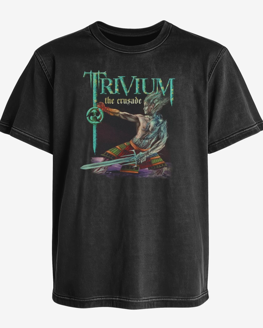 Polera desgastada Negro de Trivium Crusader