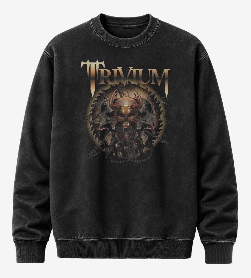 Poleron Polo Acid Wash Negro de Trivium Gear