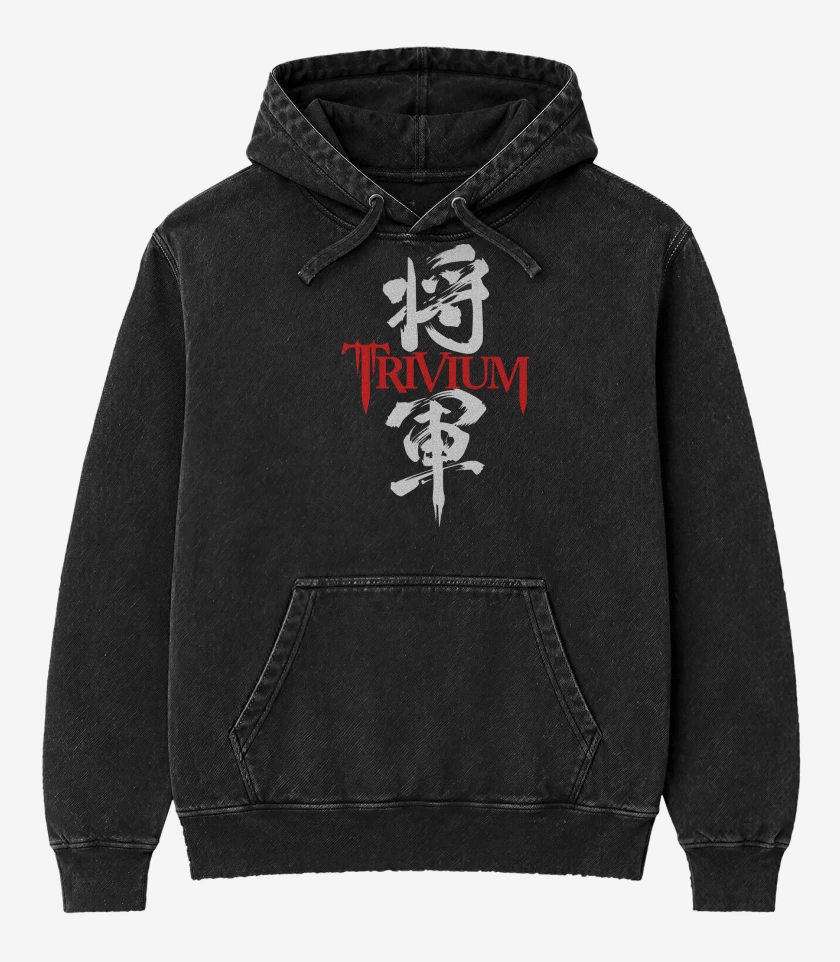 Poleron Canguro Acid Wash Negro de Trivium Shogun Red