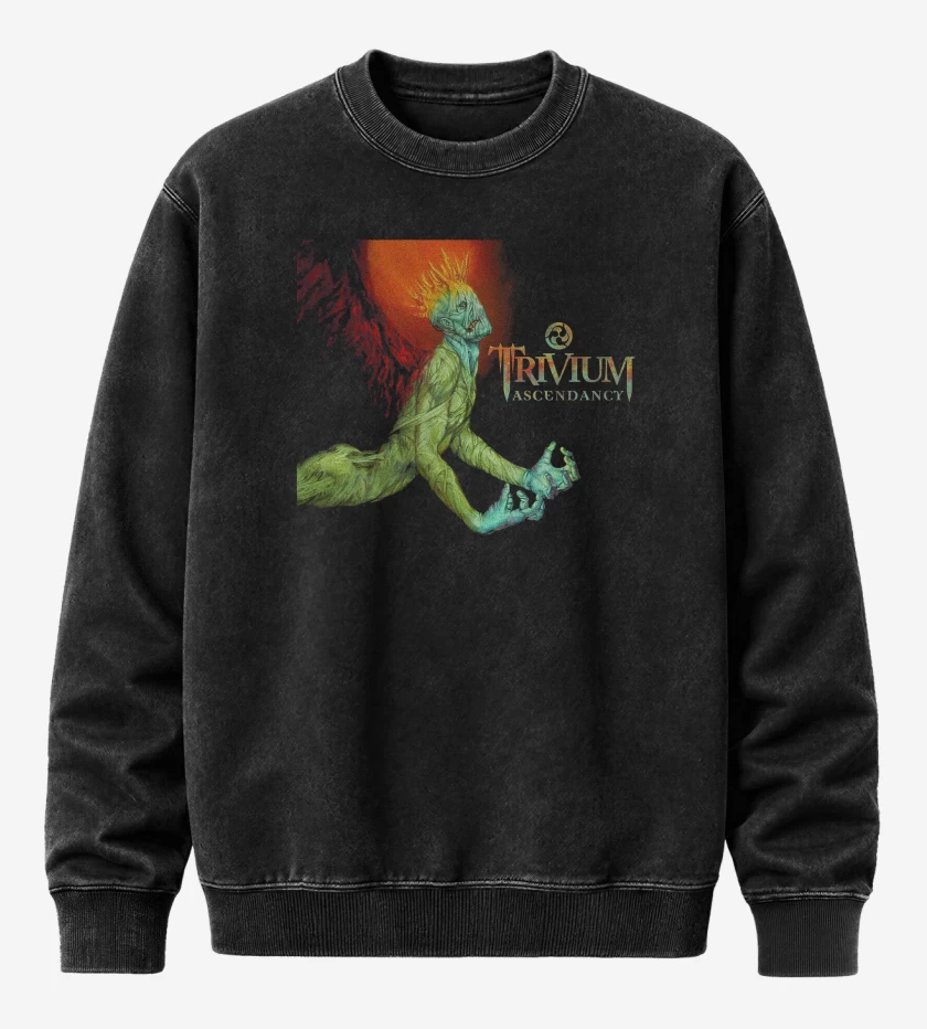 Poleron Polo Acid Wash Negro de Trivium Ascendancy v2