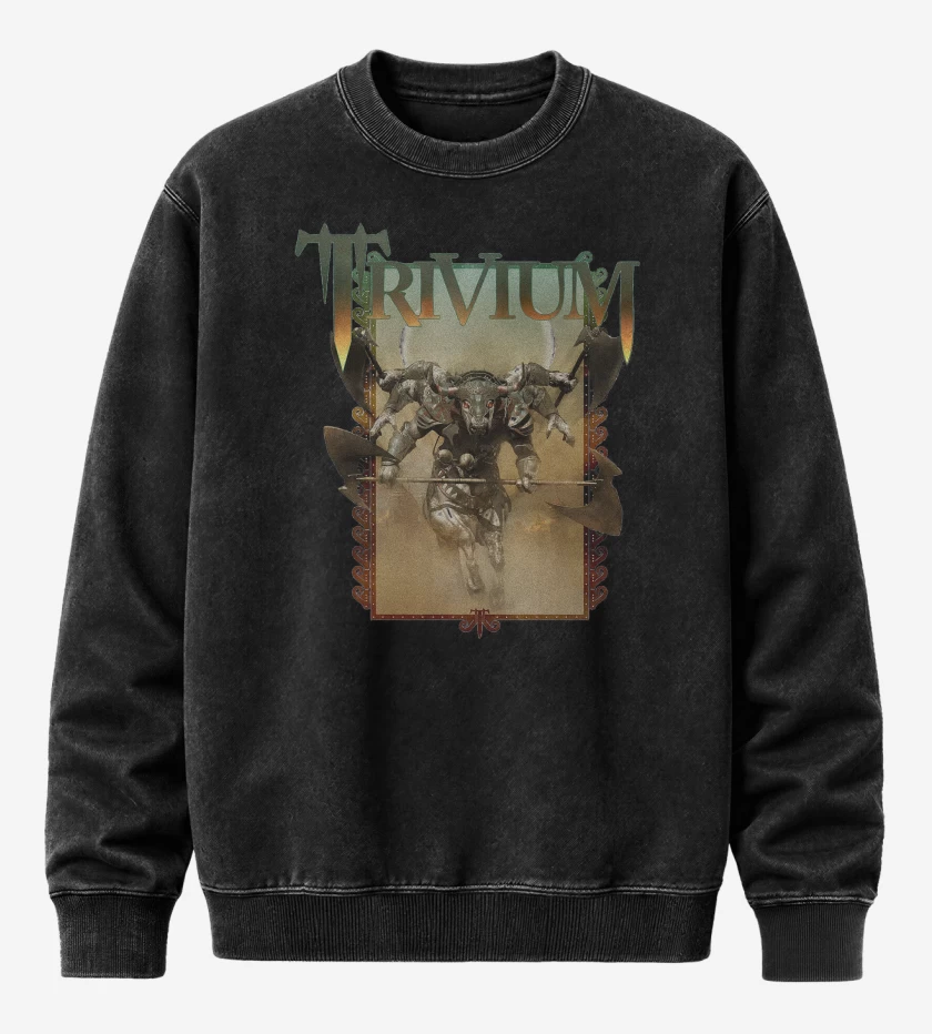 Poleron Polo Acid Wash Negro de Trivium Nandi