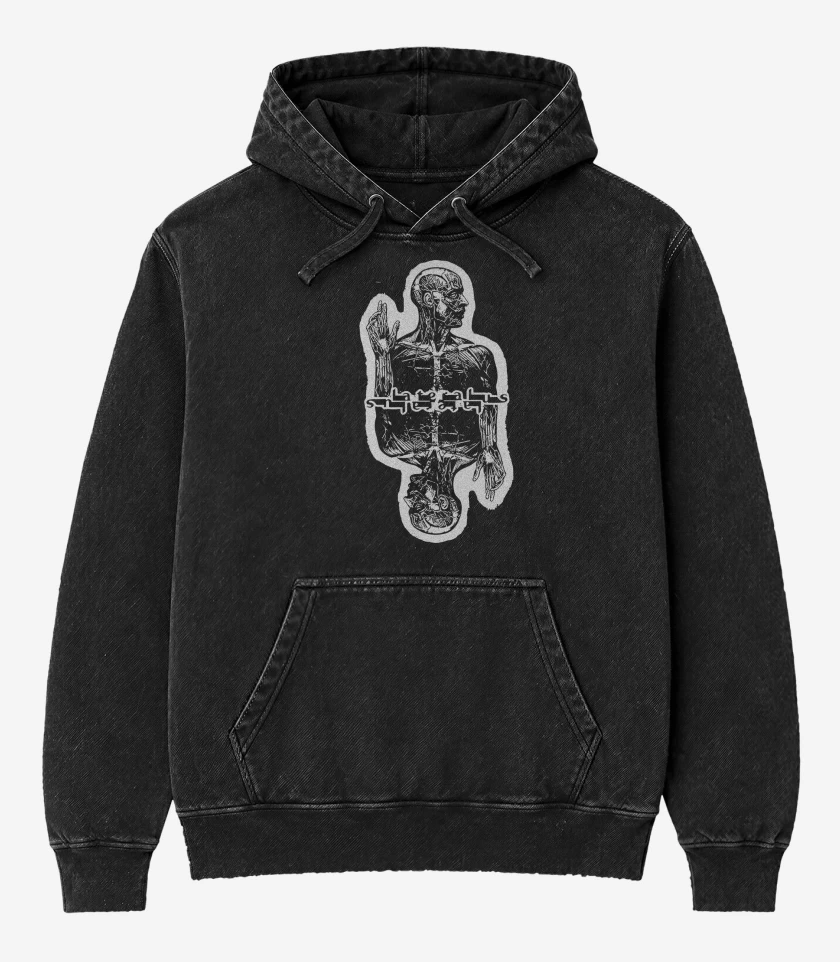 Poleron Canguro Acid Wash Negro de Lateralus Tool 