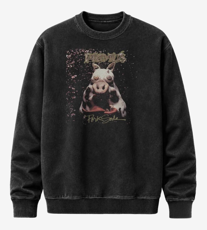 Poleron Polo Acid Wash Negro de Primus Pork Soda