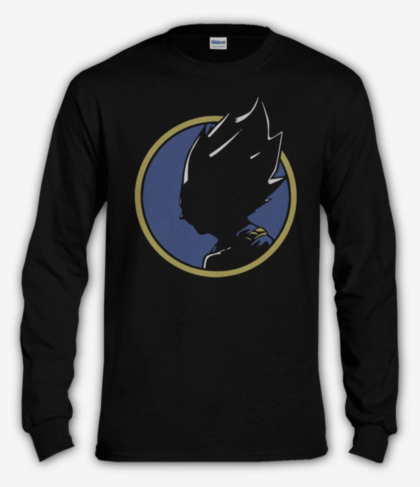 Polera manga larga Negro de Vegeta silueta