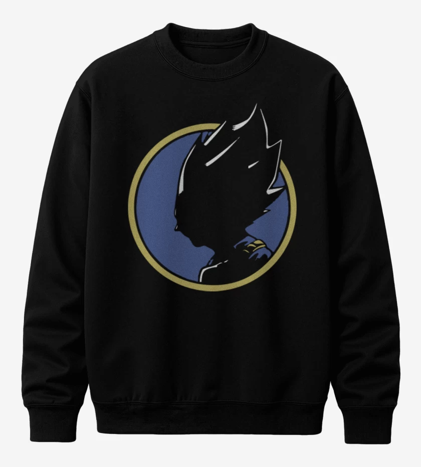 Poleron polo Negro de Vegeta silueta