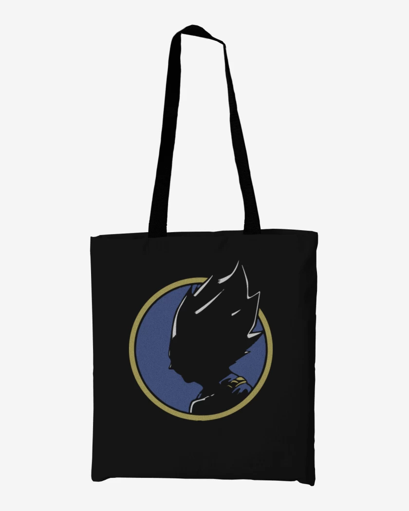Totebag Negro de Vegeta silueta