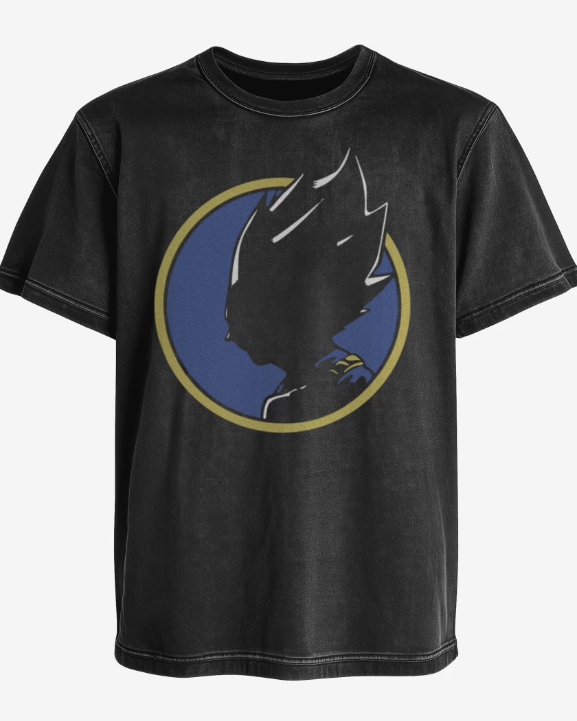 Polera desgastada Negro de Vegeta silueta