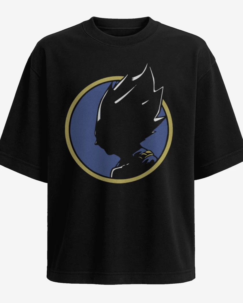 Polera Oversize Negro de Vegeta silueta