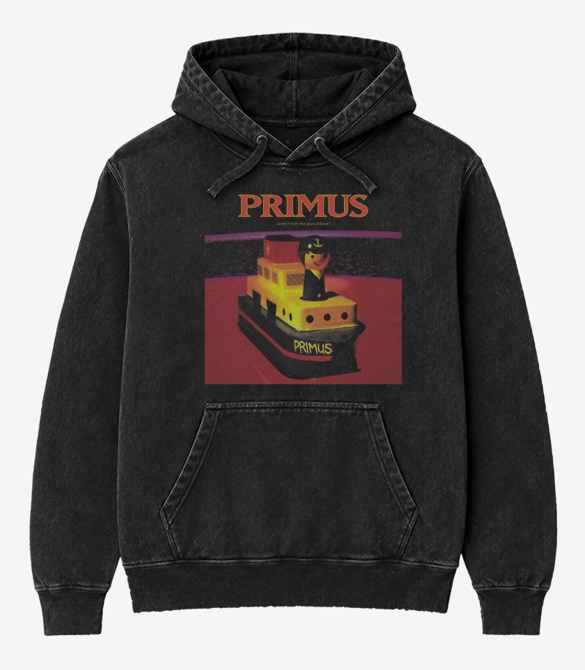 Poleron Canguro Acid Wash Negro de Primus Tales